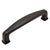 Wide shape cabinet pull in oil rubbed bronze finish with three and three quarters inch hole spacing
