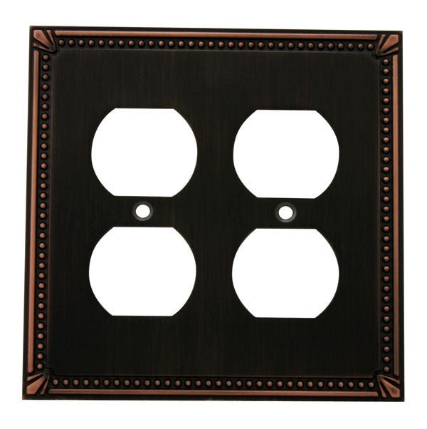 Cosmas 44013-ORB Oil Rubbed Bronze Double Duplex Outlet Wall Plate - Cosmas