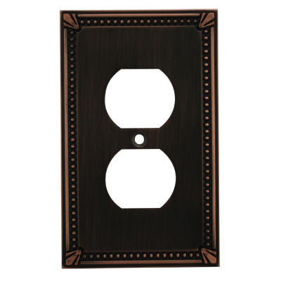 Cosmas 44018-ORB Oil Rubbed Bronze Single Duplex Outlet Wall Plate - Cosmas