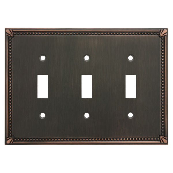 Cosmas 44032-ORB Oil Rubbed Bronze Triple Toggle Switchplate Cover - Cosmas