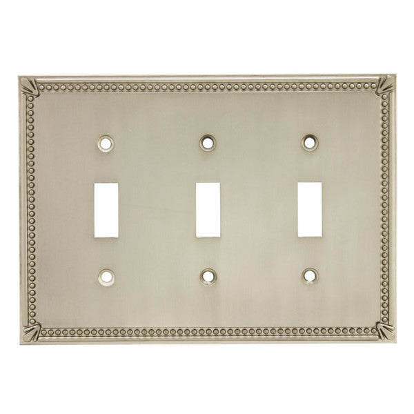 Cosmas 44032-SN Satin Nickel Triple Toggle Switchplate Cover - Cosmas