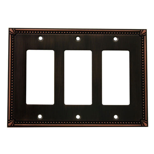 Cosmas 44095-ORB Oil Rubbed Bronze Triple GFCI / Decora Wall Plate - Cosmas