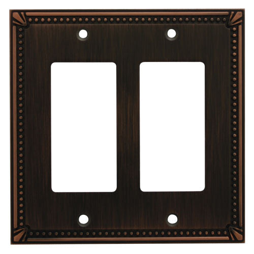 Cosmas 44098-ORB Oil Rubbed Bronze Double GFCI / Decora Wall Plate - Cosmas
