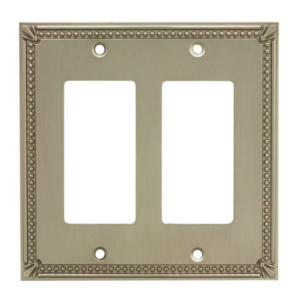 Cosmas 44098-SN Satin Nickel Double GFCI / Decora Wall Plate - Cosmas