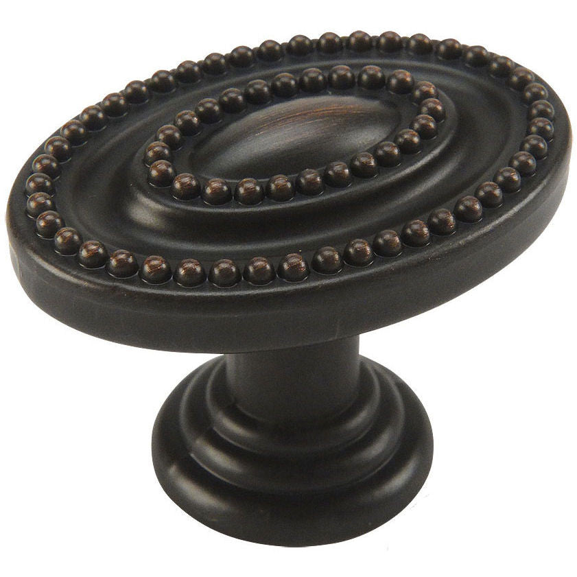 Cosmas 4888ORB Oil Rubbed Bronze Oval Beaded Cabinet Knob - Cosmas