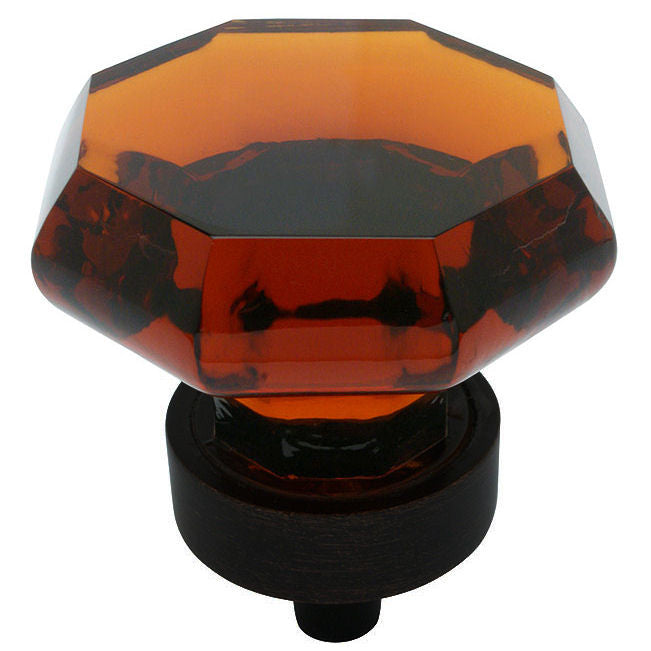 Cosmas 5268ORB-A Oil Rubbed Bronze & Amber Glass Cabinet Knob - Cosmas