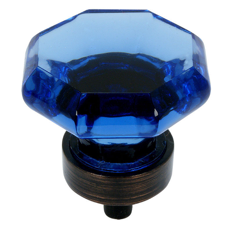 Cosmas 5268ORB-BL Oil Rubbed Bronze &amp; Blue Glass Cabinet Knob - Cosmas