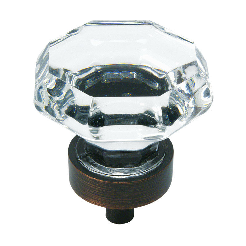 Cosmas 5268ORB-C Oil Rubbed Bronze &amp; Clear Glass Cabinet Knob - Cosmas