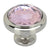 Cosmas 5317SN-P Satin Nickel & Pink Glass Round Cabinet Knob - Cosmas