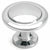 Polished chrome round cabinet knob with circle curving and one and a quarter inch diameter