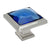 Cosmas 5883SN-BL Satin Nickel & Blue Glass Square Cabinet Knob - Cosmas