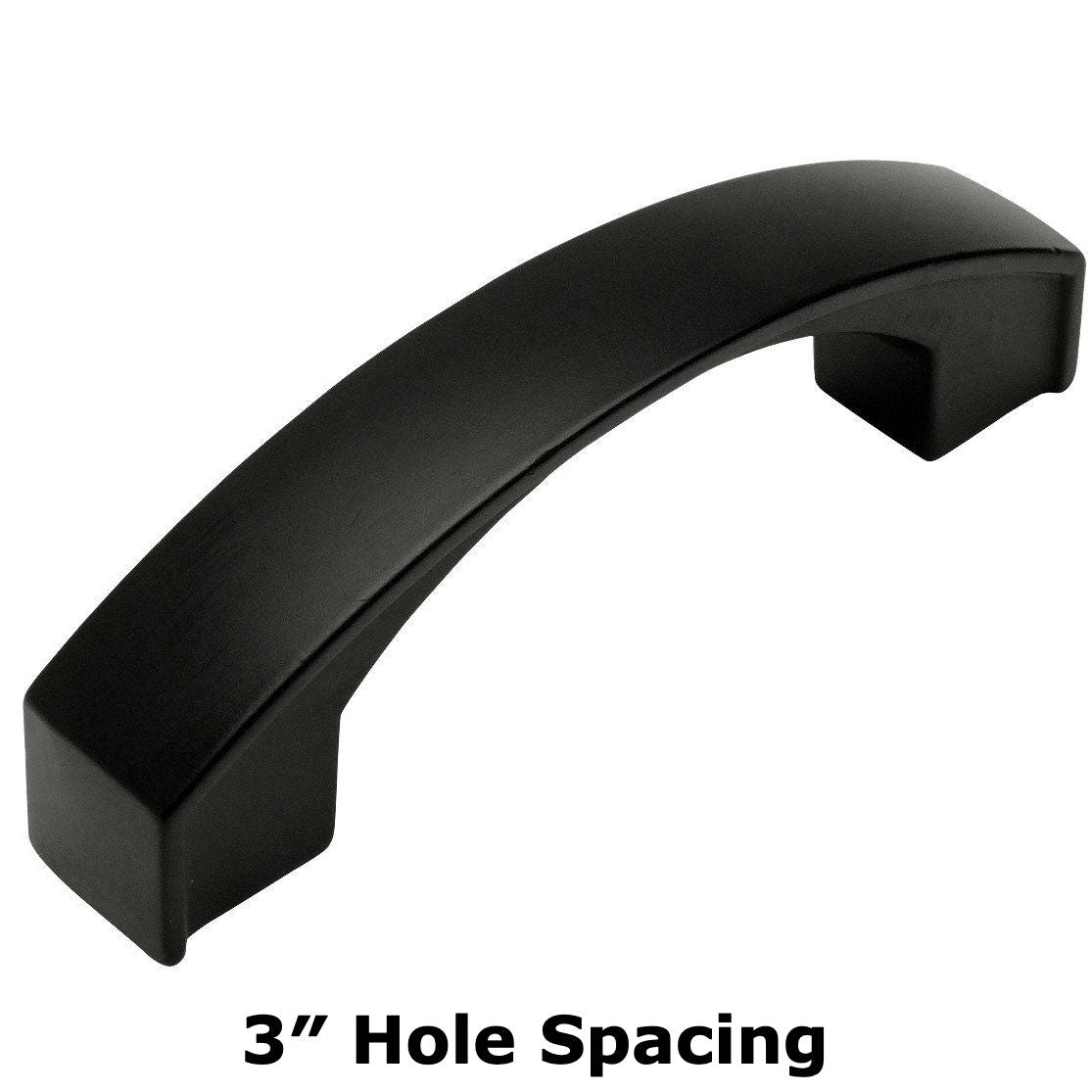 Cosmas 616-030FB Flat Black Subtle Arch Cabinet Pull