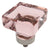 Cosmas 6377SN-P Satin Nickel & Pink Glass Square Cabinet Knob - Cosmas