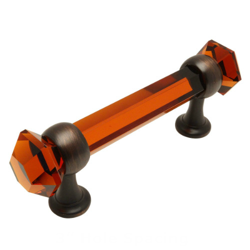 Cosmas 6393ORB-A Oil Rubbed Bronze with Amber Glass Cabinet Pull