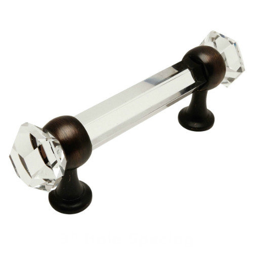 Cosmas 6393ORB-C Oil Rubbed Bronze with Clear Glass Cabinet Pull