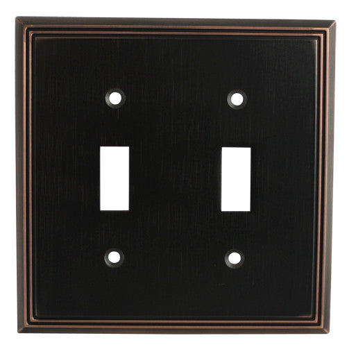 Cosmas 65004-ORB Oil Rubbed Bronze Double Toggle Switchplate Cover - Cosmas