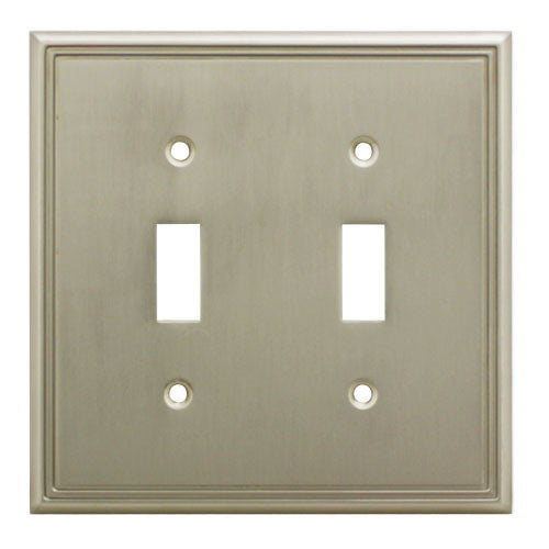 Cosmas 65004-SN Satin Nickel Double Toggle Switchplate Cover - Cosmas