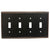 Cosmas 65006-ORB Oil Rubbed Bronze Quad Toggle Switchplate Cover - Cosmas