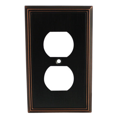 Cosmas 65049-ORB Oil Rubbed Bronze Single Duplex Outlet Wall Plate - Cosmas
