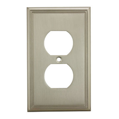 Cosmas 65049-SN Satin Nickel Single Duplex Outlet Wall Plate - Cosmas