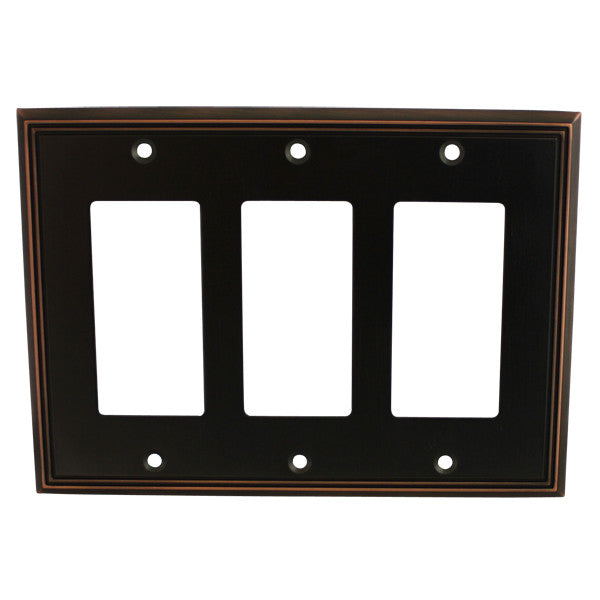 Cosmas 65070-ORB Oil Rubbed Bronze Triple GFCI / Decora Wall Plate - Cosmas