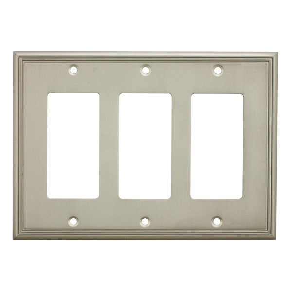 Cosmas 65070-SN Satin Nickel Triple GFCI / Decora Wall Plate - Cosmas