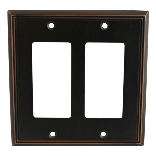 Cosmas 65088-ORB Oil Rubbed Bronze Double GFCI / Decora Wall Plate - Cosmas