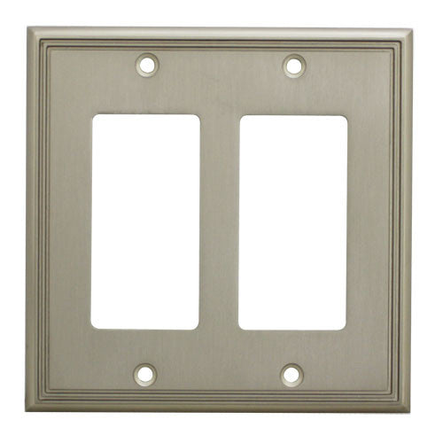Cosmas 65088-SN Satin Nickel Double GFCI / Decora Wall Plate - Cosmas