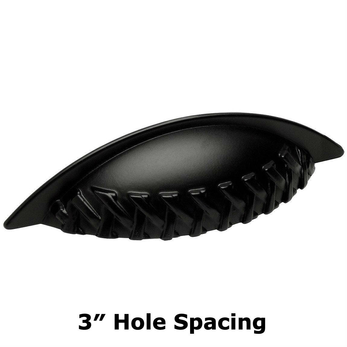 Cosmas 7067FB Flat Black Braided Cabinet Cup Pull