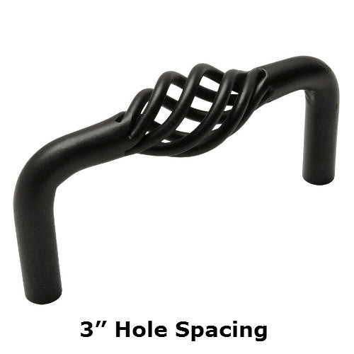 Cosmas 9992-030FB Flat Black Birdcage Cabinet Pull