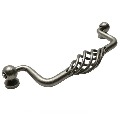 Cosmas 9993-128WN Weathered Nickel Birdcage Cabinet Pull