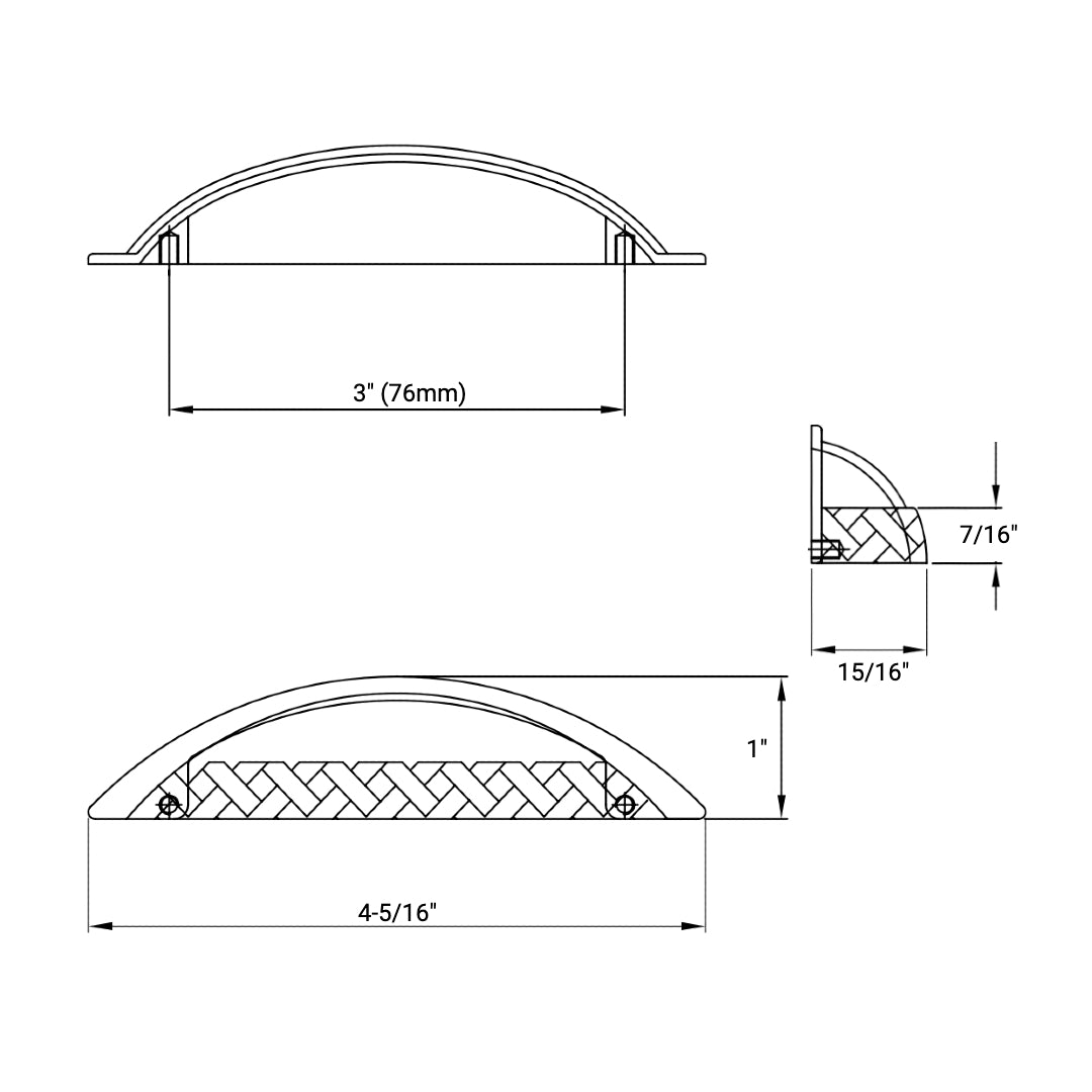 Cosmas 7067ORB Oil Rubbed Bronze Braided Cabinet Cup Pull