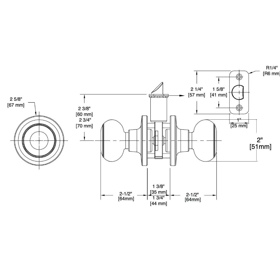 Cosmas 20 Series Satin Nickel Passage Door Knob