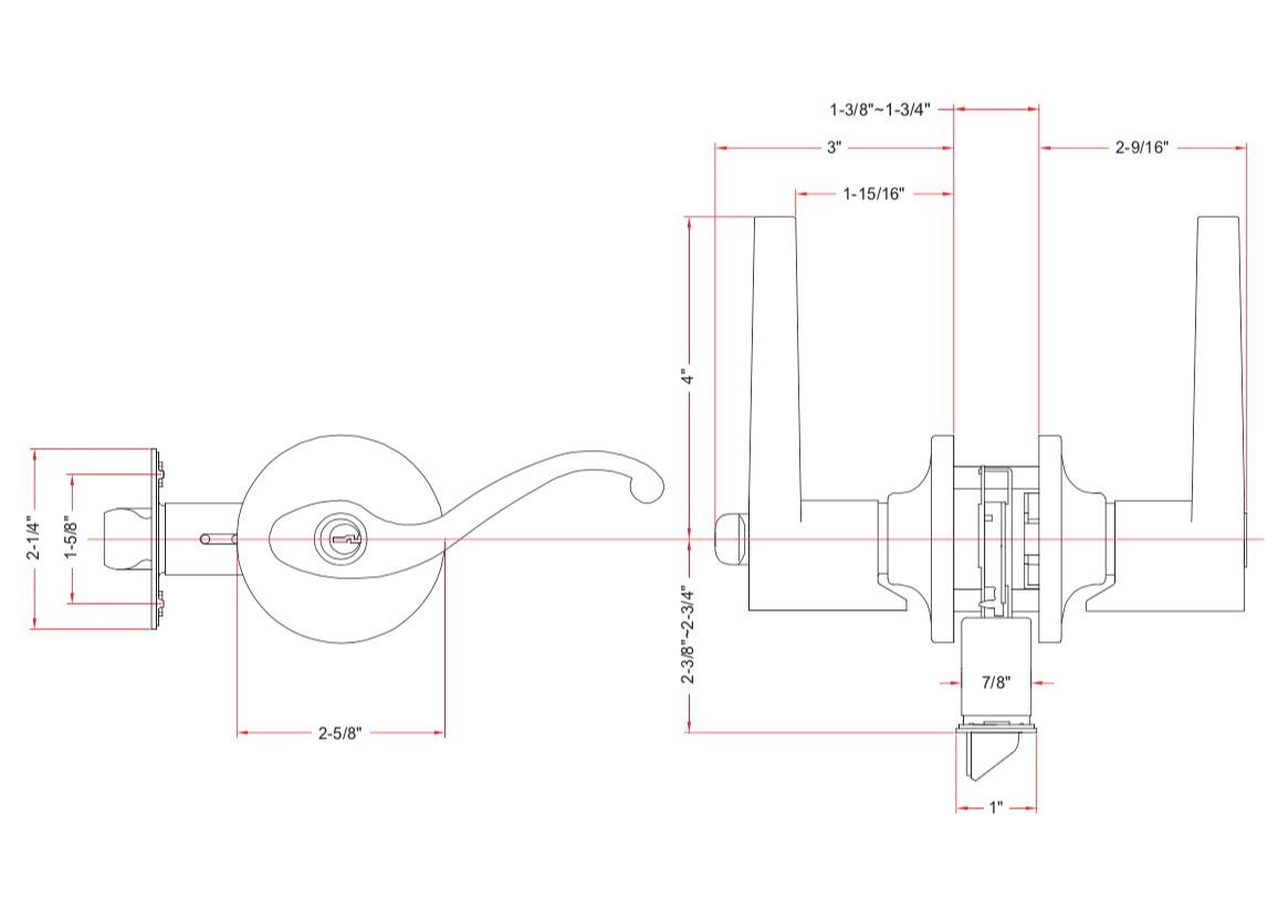 Cosmas 50 Series Satin Nickel Entry Door Lever