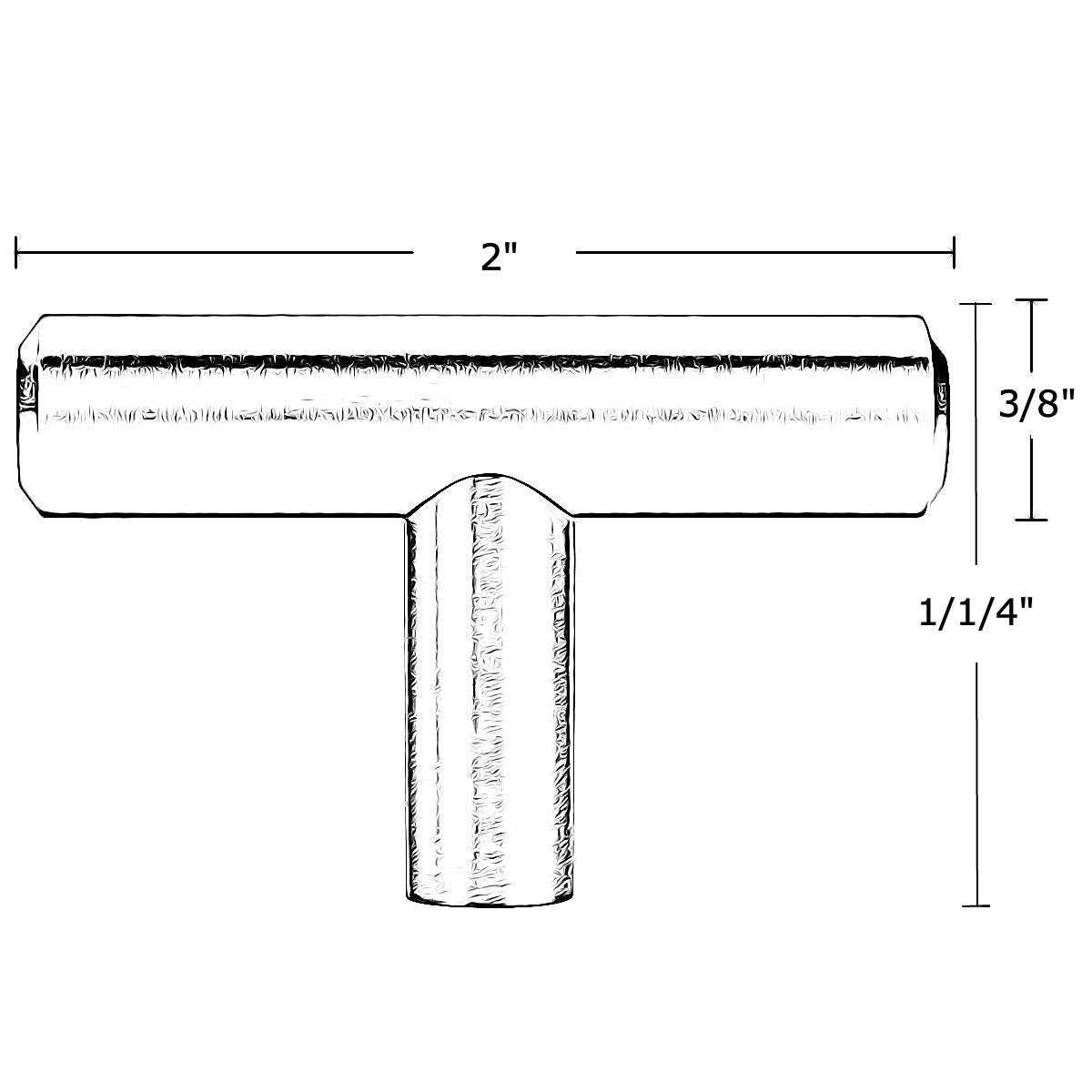 Cosmas 404CH Polished Chrome Slim Line Euro Style T Bar Knob